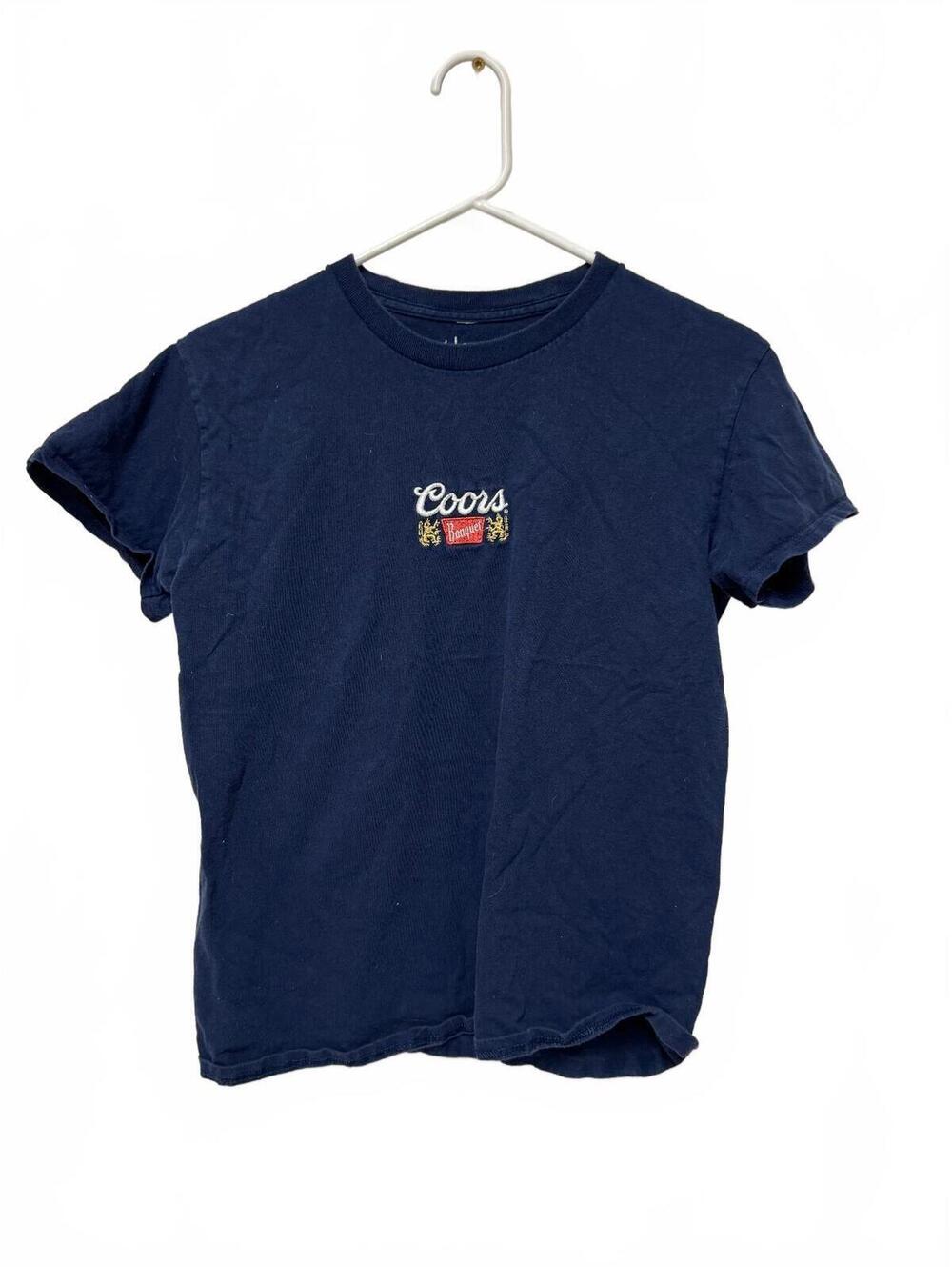 Brew City Coors Banquet Embroidered Navy Blue T-Shirt Mens Size Small